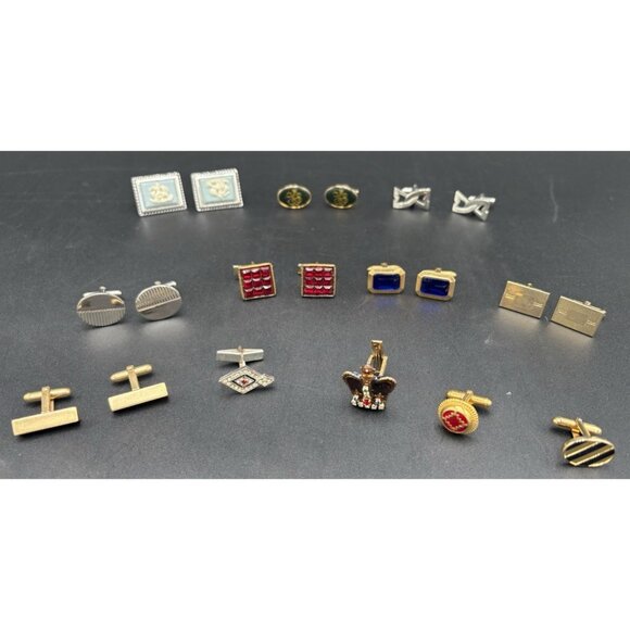 Unbranded Other - Lot 8+ Cufflinks Men's Multicolor Silver Gold Tone Assortment Brands